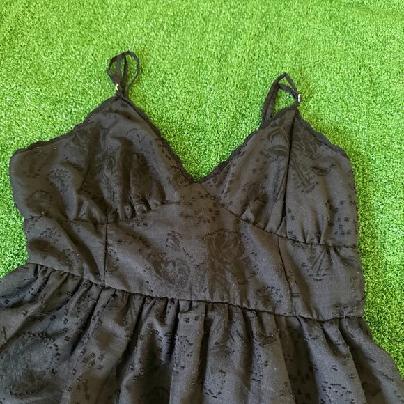 Wild Fable Black Tiered Fit & Flare Ajustable Spaghetti Straps Mini Dress Size M - Picture 5 of 13